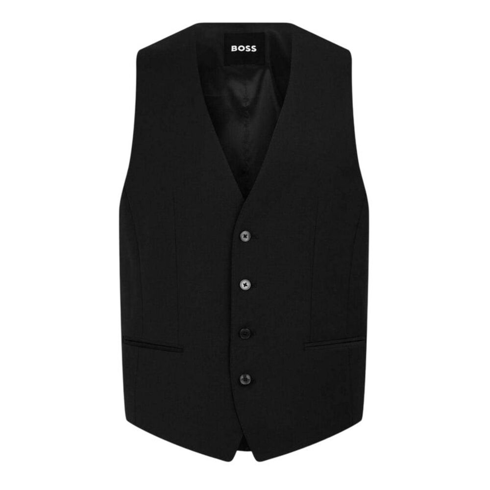 Boss Mens Textured Slim Sleeveless Vest / Black